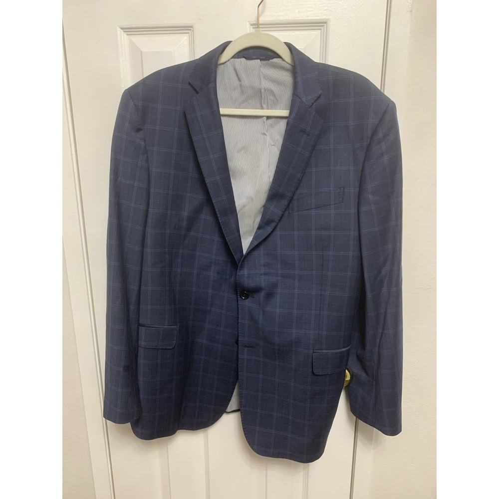 Brooks Brothers Men's Blazer Regent Fit Windowpane Blue 44R